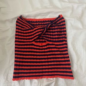 blue and orange tube top